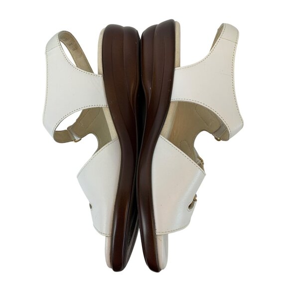 SAS Womens Tabby White Leather Adjustable Comfort Sandals Size 8N EUC M10097 - Picture 8 of 13